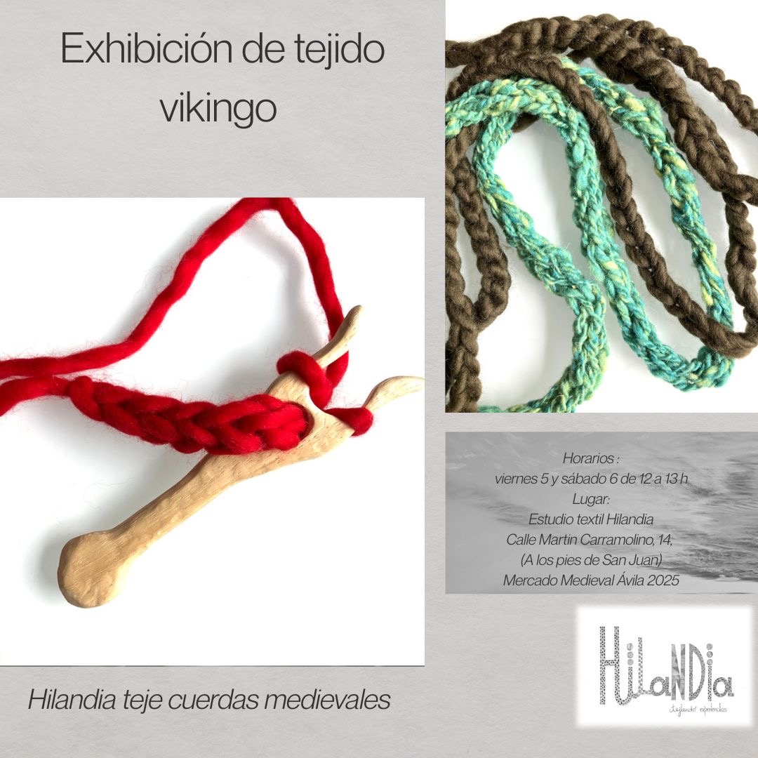 Exhibición tejido con lucet en medievales Avila