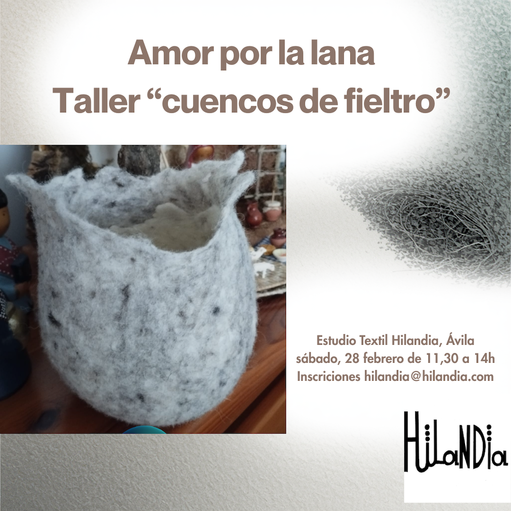 Cartel taller cuencos de lana