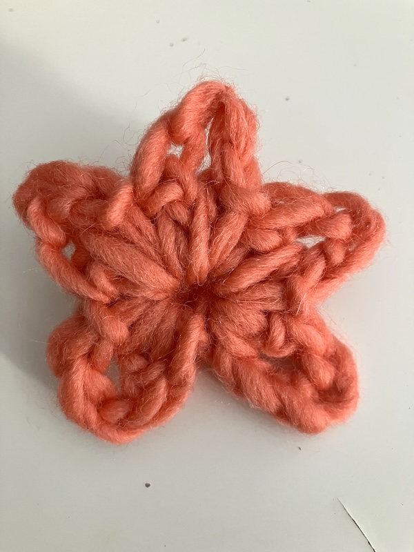estrella naranja estrella de lana salmon